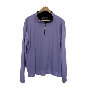Straight Down 1/4 Zip Sweatshirt Mens XL Pullover Collar Golf Logo Purple $135